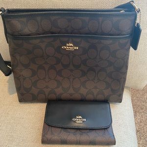 Coach Crossbody File Bag with Matching Wallet